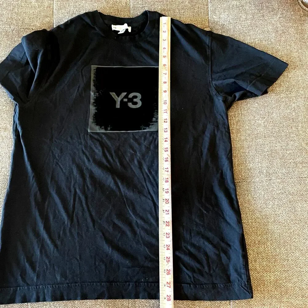 Y-3 Yamamoto Adidas black graphic Logo T-shirt men's size Large